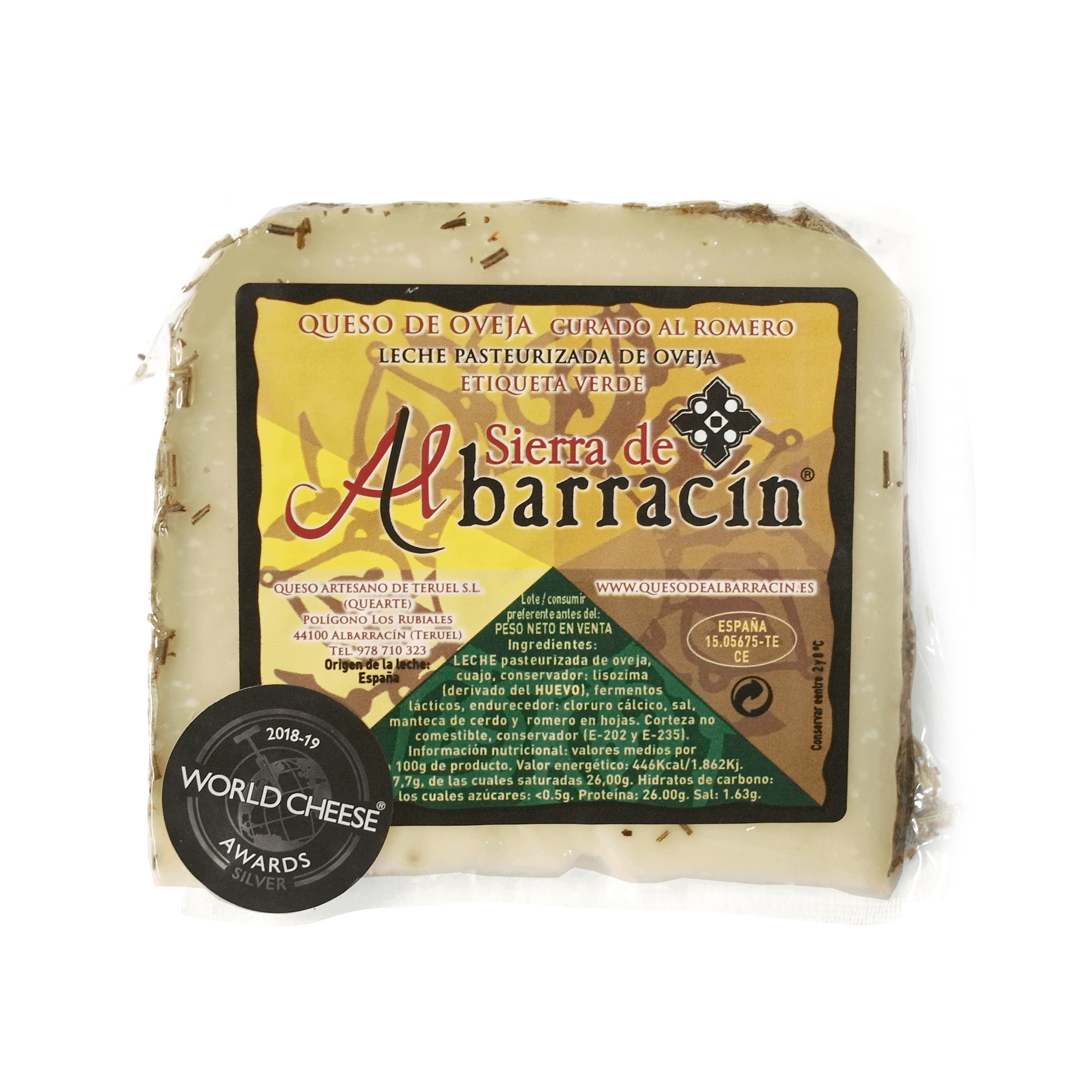 アルバラシン緑 ローズマリー (羊乳/10ヵ月熟成） ALBARRACIN - QUESO DE OVEJA ROMERO